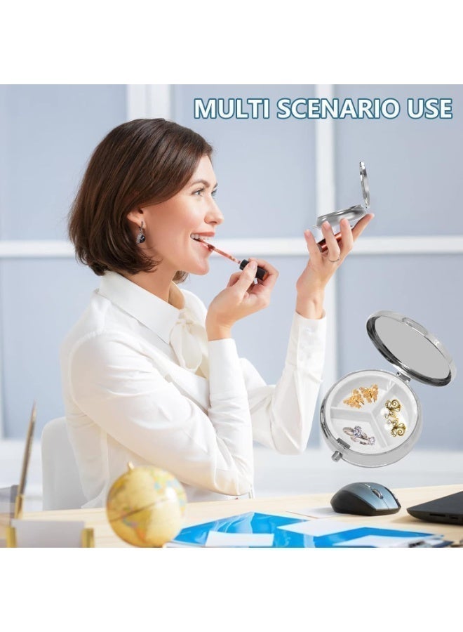 Pill Box 3 Compartment Medicine Case, Portable for Pocket or Purse, Decorative Metal Vitamin Organizer, Unique Gif - Image 3